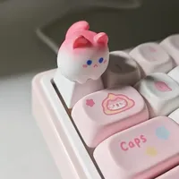 Single Creative Cute Pink Cat Keycap OEM Height ABS Material Mechanical Keyboard Accessories Animal Decorative Keycaps Girl Gift