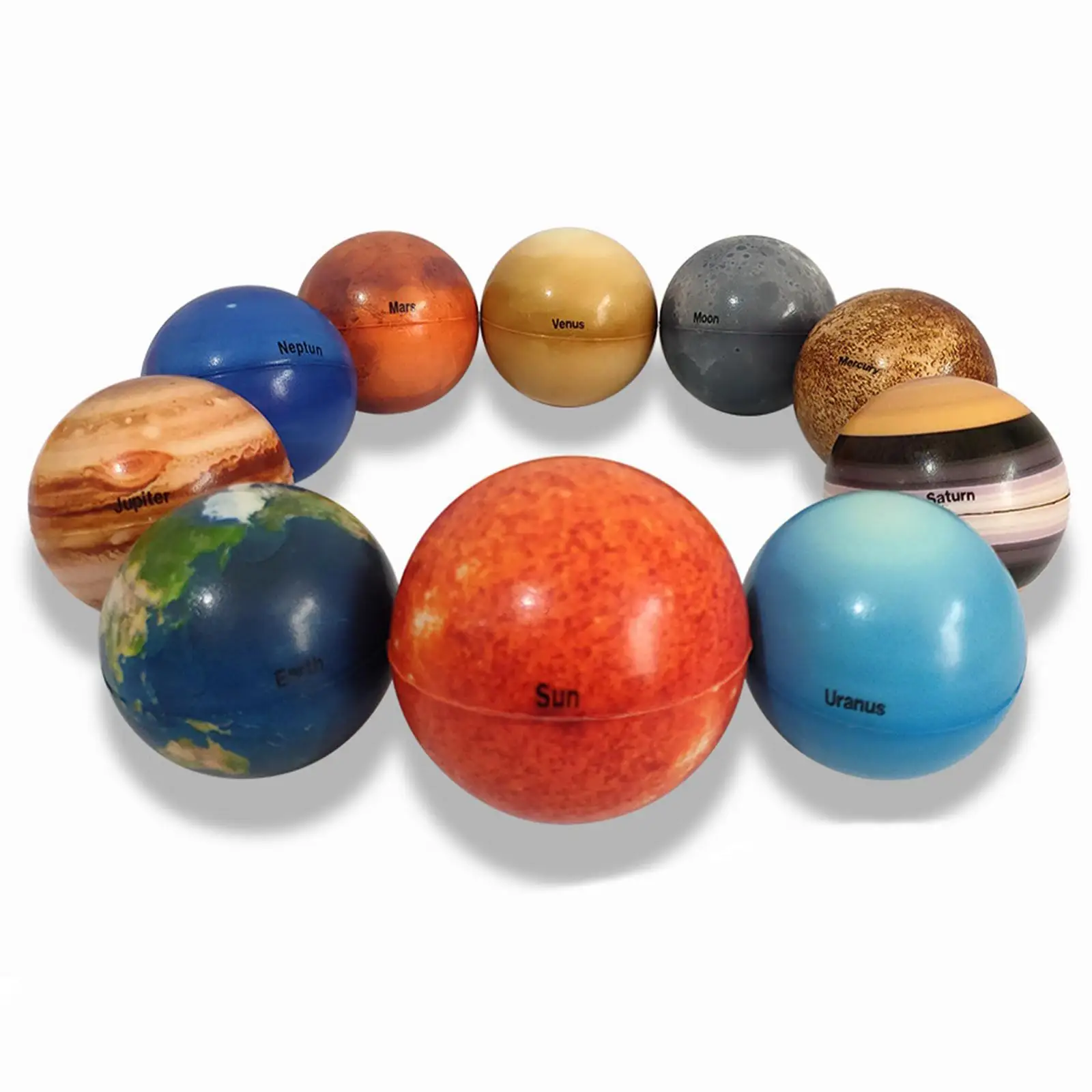 10x Solar System  Planets Solid Sponge Soft Ball Eight Planetary Balls Space Astronauts Toy for Home Decorative Kids Toys