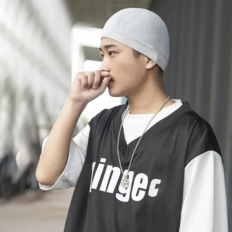 1 قطعة قبعة الجمجمة التبريد تنفس العرق فتل الدراجات تشغيل قبعة قبعة عديم الرائحة