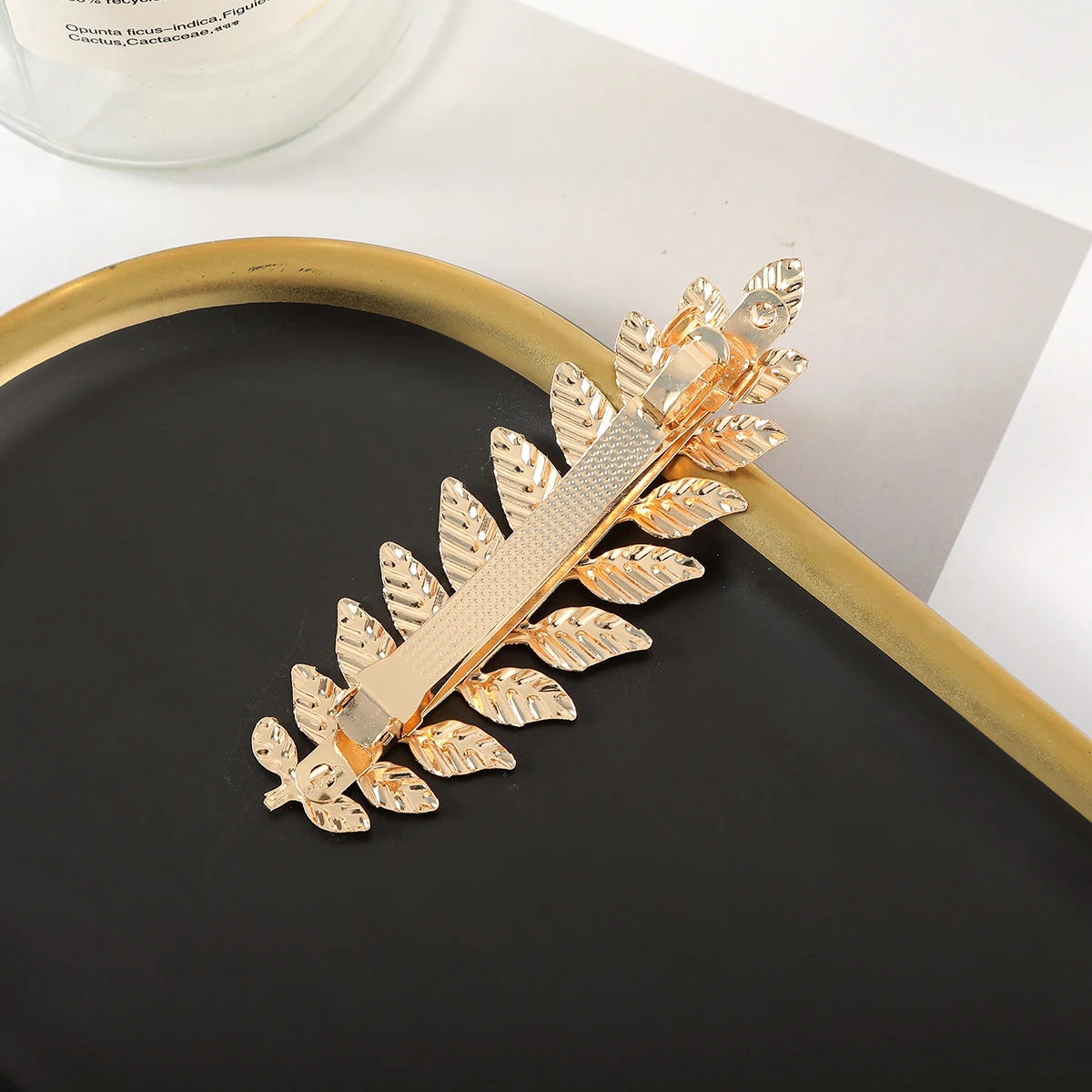 Women Fashion Gold Hairpin Girl Hair Combs Leaf Hair Clips Horsetail Hairpins Barrettes Ponytail Holder Hair Accessories