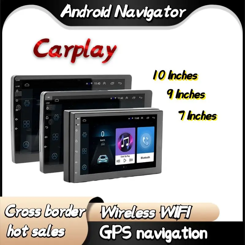 

Автомобильный мультимедийный экран Apple Carplay, 7-дюймовый беспроводной навигатор на платформе, с большим экраном, GPS, Wi-Fi
