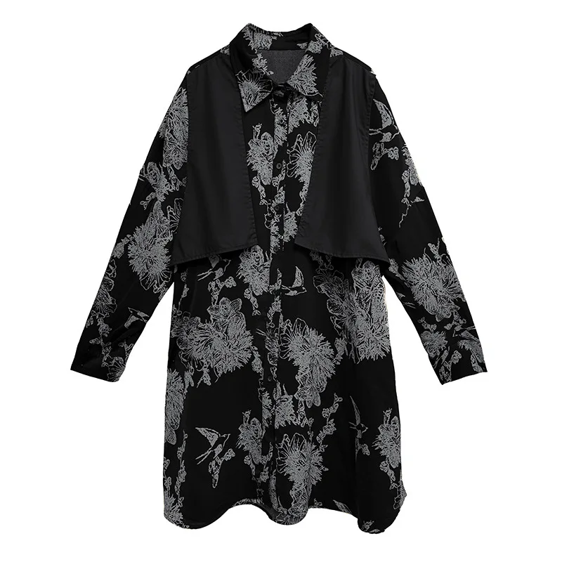 SuperAen Mode Gedruckt Kleid für Frauen Sommer Neue Koreanische Stil Lose Beiläufige Hemd A-line Kleid