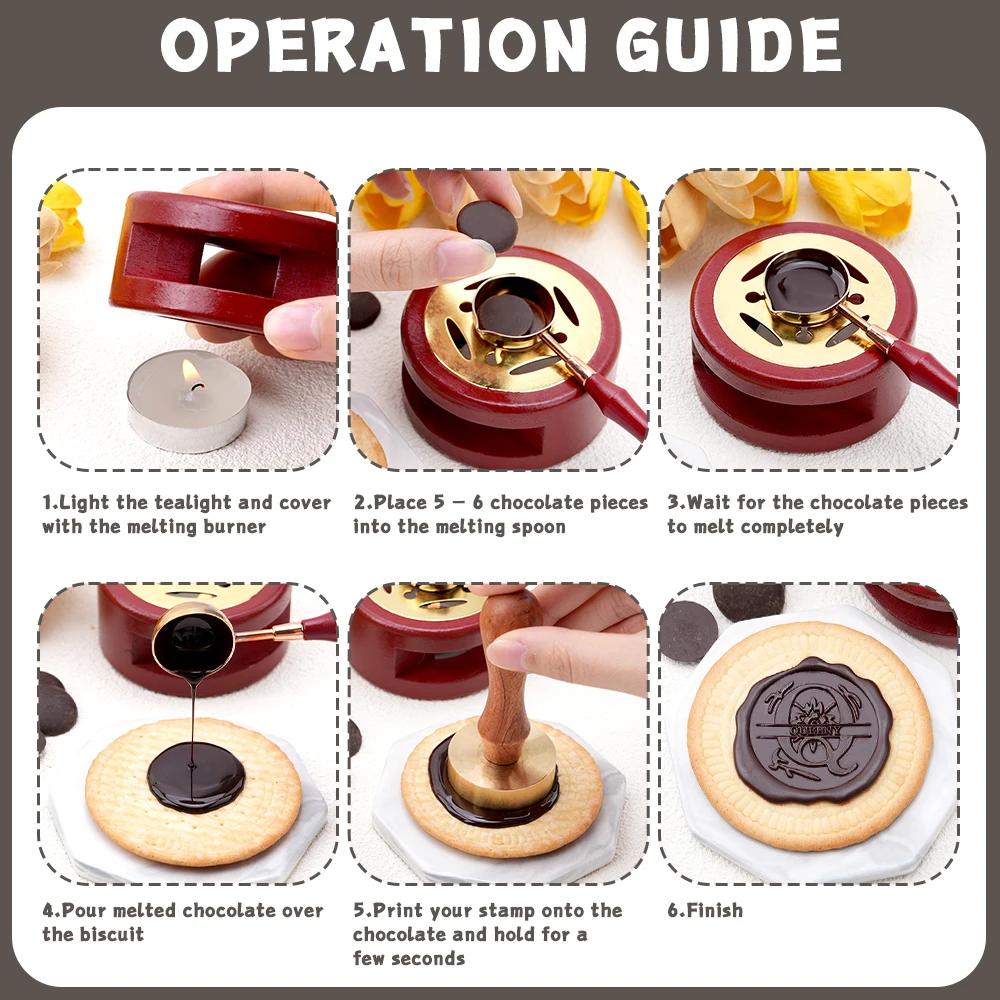 Food Grade Custom Chocolate Stamps Personalized Logo Design Wax Seal Stamps for DIY Holiday Party Cupcake Cookie Molds Gifts view 5