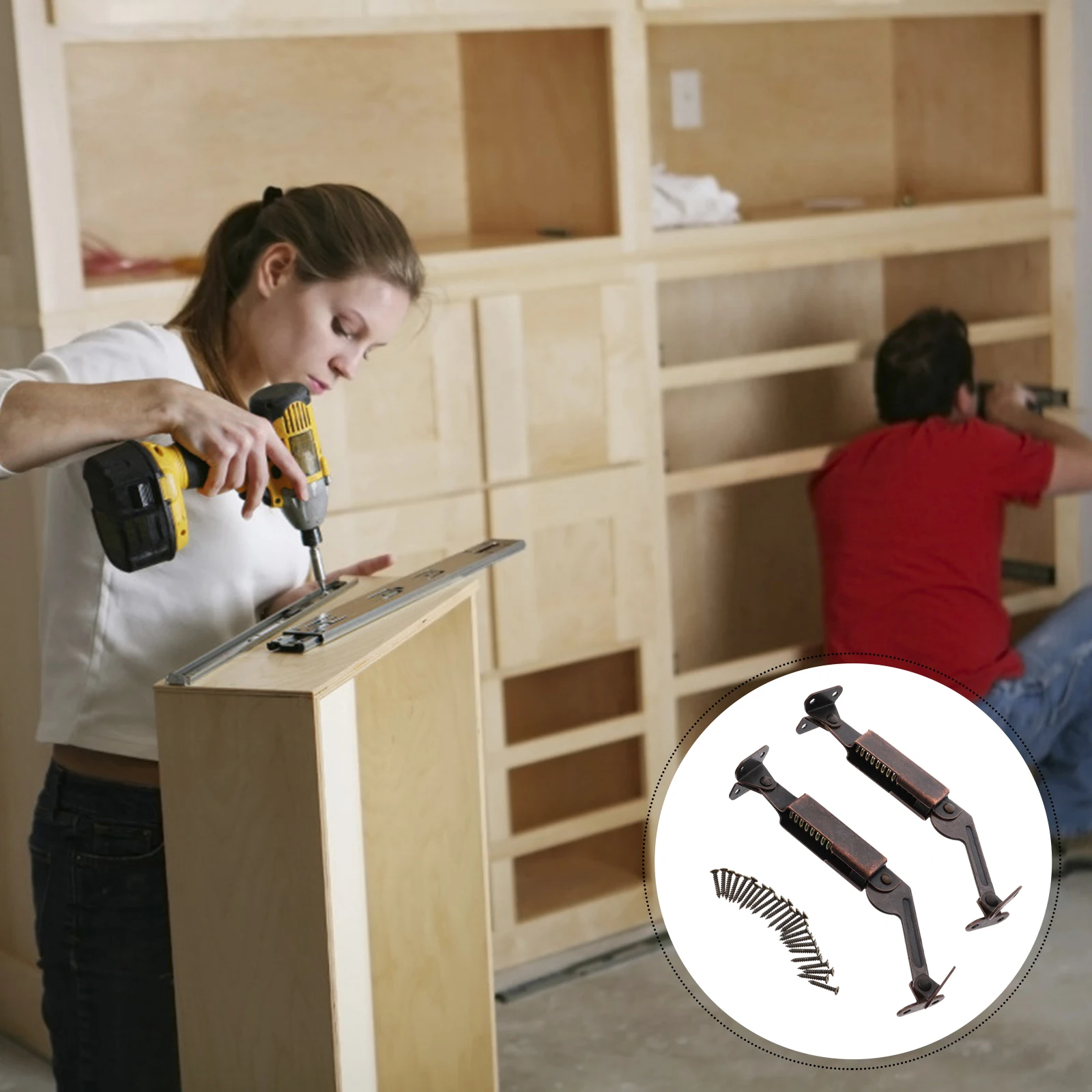 

2Pcs Iron Support Hinge Universal Lid Stay Spring Close Hinge Box Cabinet Door Hardware Lid Support Slow Lowering System