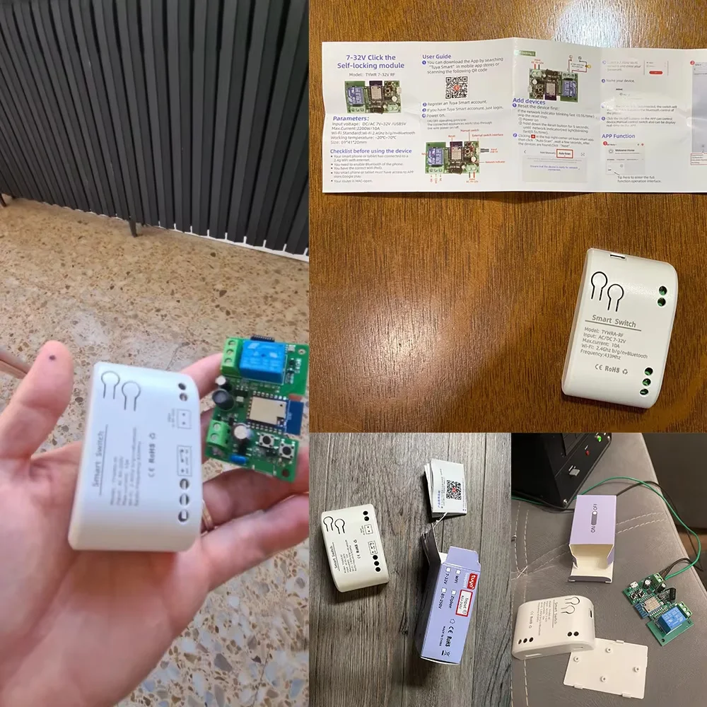 Modulo relè interruttore intelligente WIFI per porta del cancello del garage App Tuya Smartlife telecomando trasmettitore RF433 Alexa 1 2 4 canali