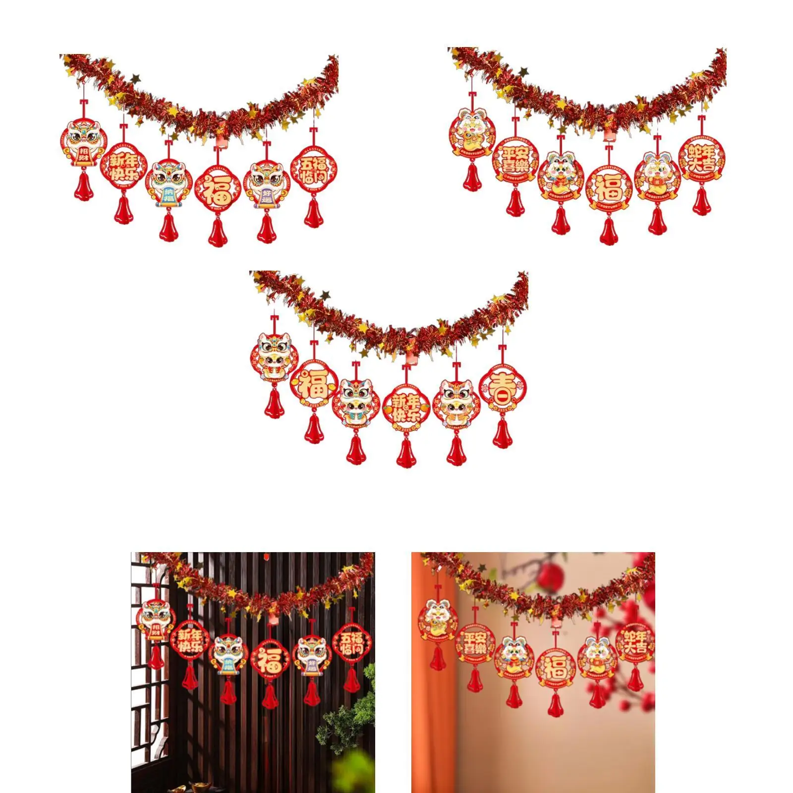 Chinees Nieuwjaar Banner Decoratief Chinees Karakter Vakantiebenodigdheden Maannieuwjaar Decoratie voor Raam Balkon Binnen