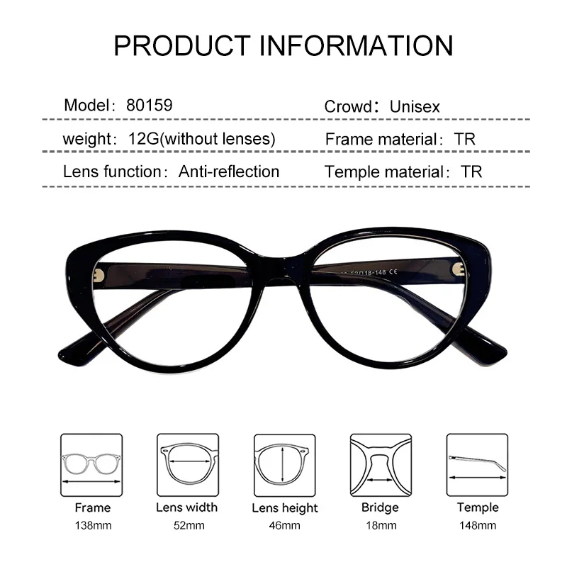 EYORA винтажные очки «кошачий глаз» для повседневного ношения, очки для чтения с защитой от синего света, фотохромные линзы для близорукости и дальнозоркости по рецепту