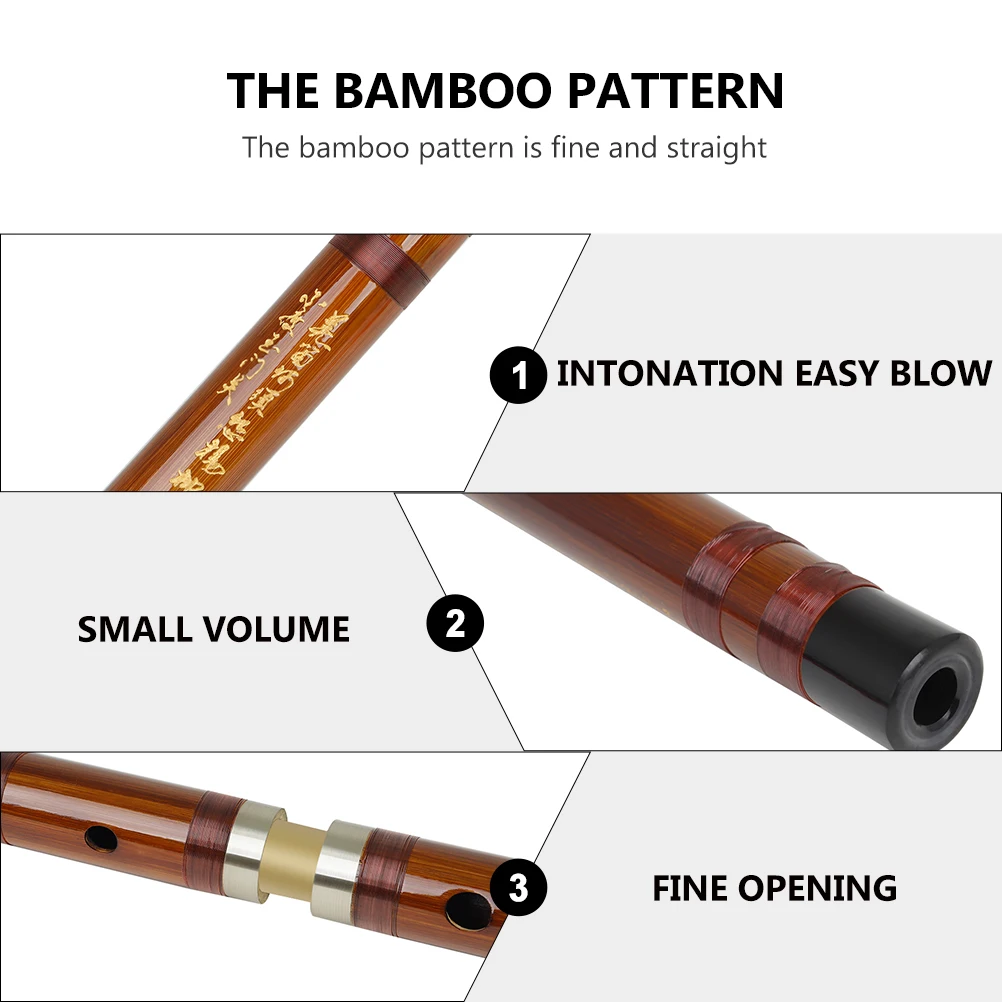 

Beginner Bamboo Flute Clarinet Musical Instrument Traditional Chinese Wood Practicing Learning