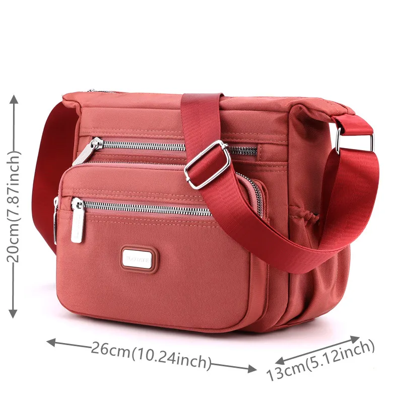 Women\'s Waterproof Nylon Fashion Messenger Bags Multi Layer Large Capacity Middle-aged Women\'s Bags Casual Simple Shoulder Bags