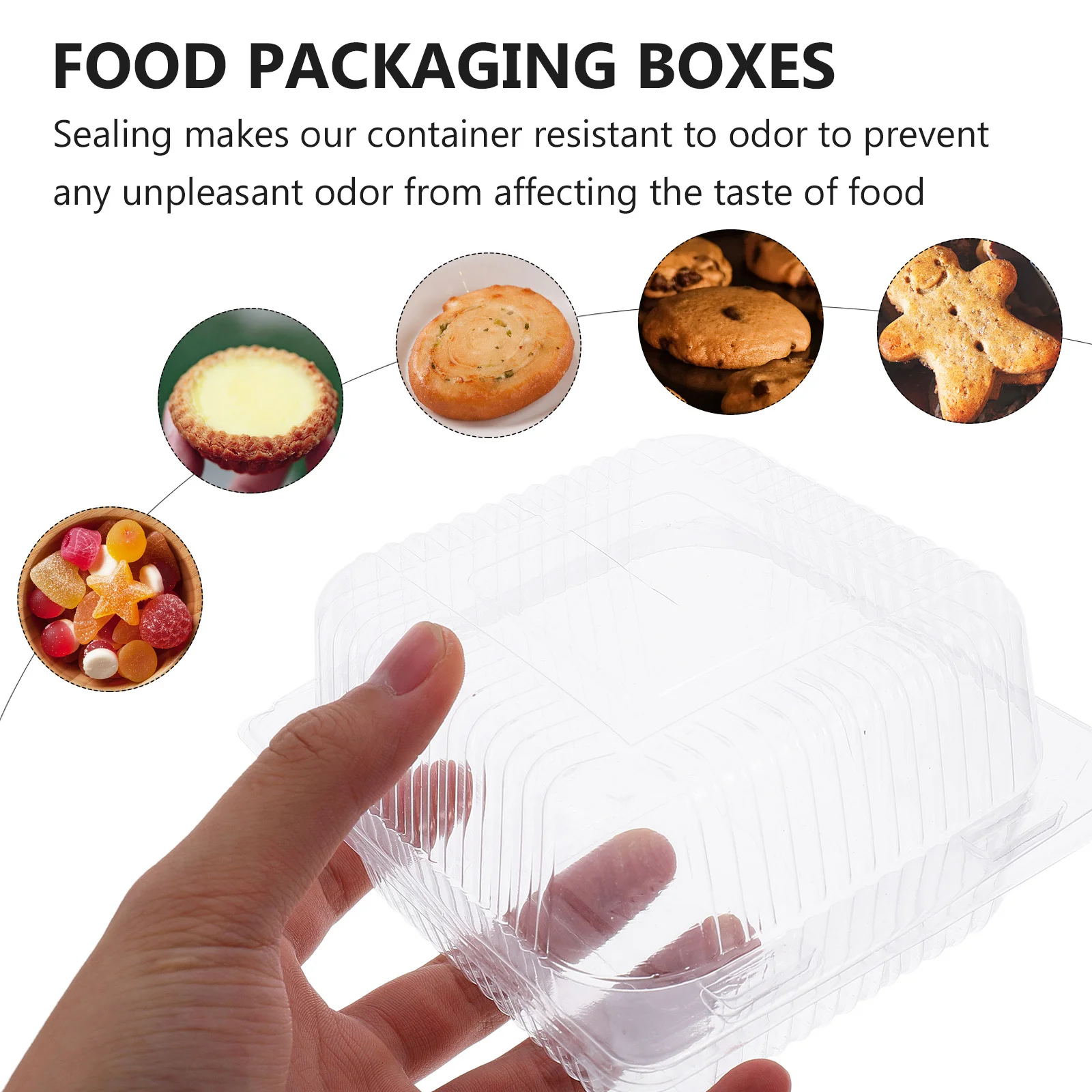 

100Pcs Clear Pastry Boxes Food Grade Cake Packing Containers for Baby Shower Birthday Party Gifts Baking Boxes