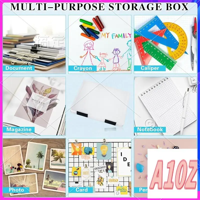 0Z-4 Pack صندوق ملفات A4، صندوق تخزين المستندات البلاستيكي الشفاف، لورق الحروف 8.5 بوصة × 11 بوصة، لملف المجلات