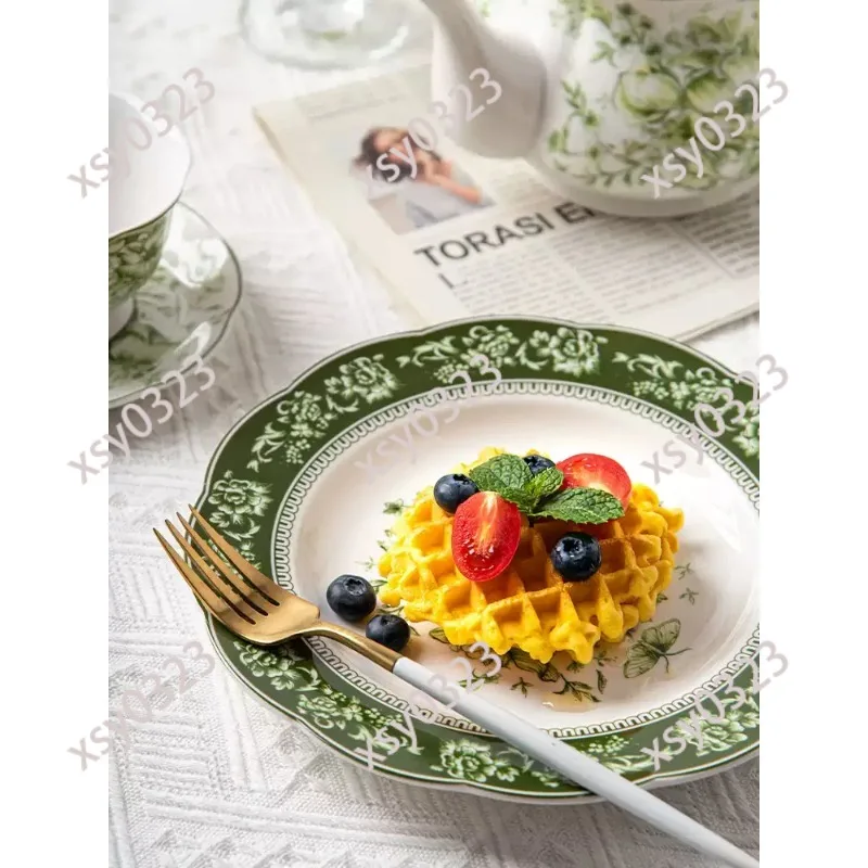 Retro Ceramic Plate, Multi-purpose Fish Vegetable Serving Dish for Home Use