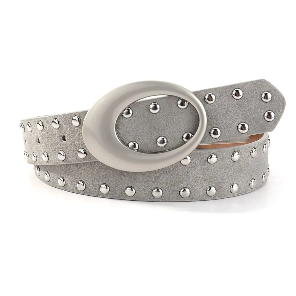 Fashion PU Leather Suede Rivet Belt Spicy Girl Pin Buckle Leopard Print Waistband Studs Retro Y2K Belt Male