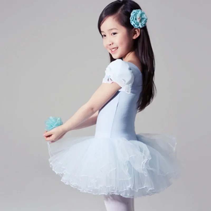 Summer Stage Tutu Ballet Dresses Black White Children's Dance Practice Girls Dress Vestido Clothes Kids Outfit Casual Robe Fille