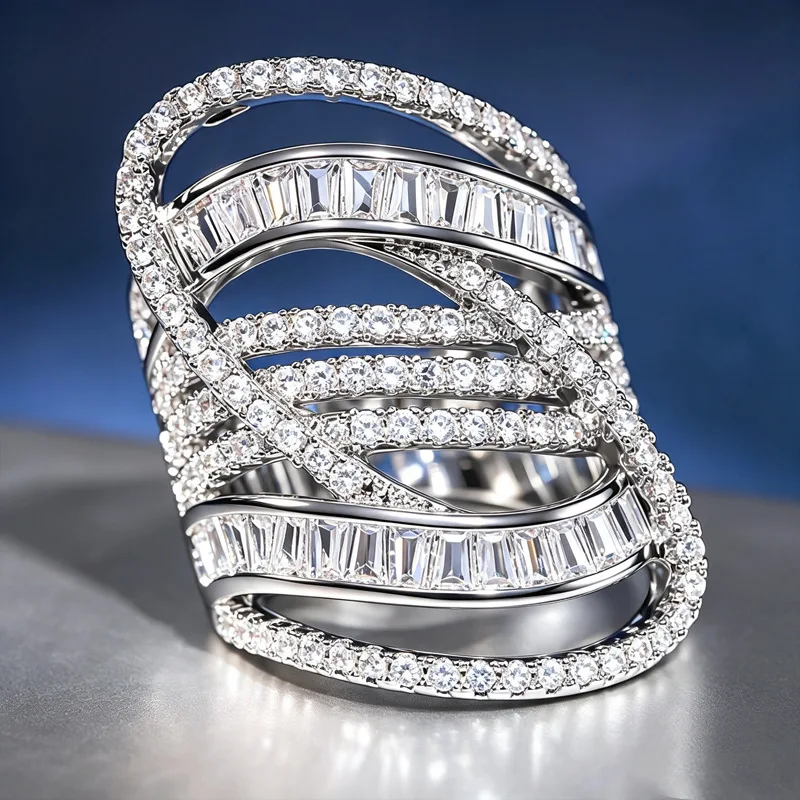 European and American Alien New Ring Women's Line Design Multi layer Exaggerated Personalized Jewelry Accessories
