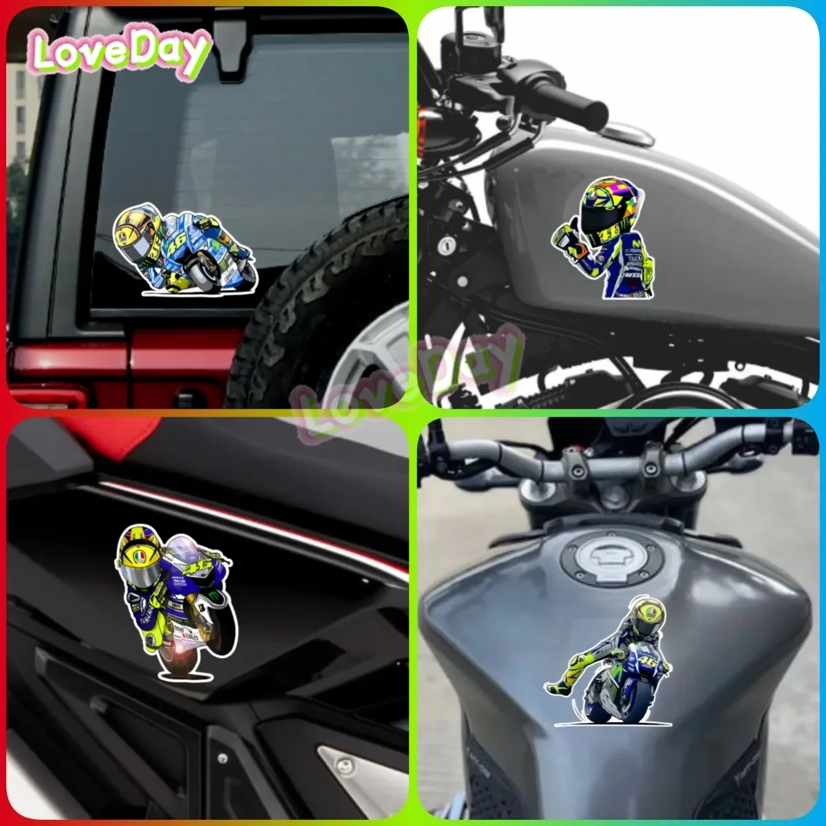 Motorcycle Racer Sticker Road Racer Logo Car Sticker Anime Cute Auto Accessories AGU Helmet  Vinyl Waterproof Motorcycle Sticker