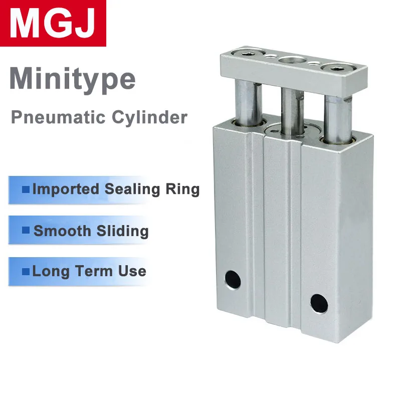 

MGJ Pneumatic Small Three-axis Cylinder MGJ6/10-5/10/15/20mm Three Bar Micro Pneumatic Cylinder with Guide Rod