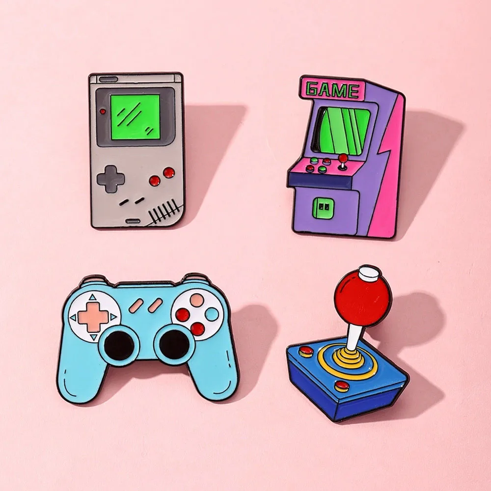 Unisex Cartoon Game Console Brooch Alloy Enamel Pin Badge for DIY Clothes Bags Shoes Hat Scarf T-shirt Jeans Decor