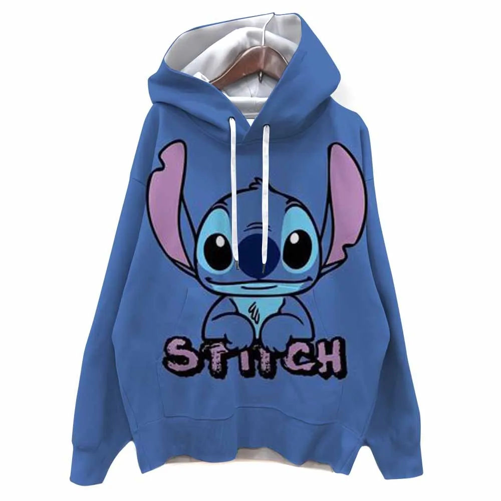 Dames casual Disney Stitch print pullover sweatshirt ontwerp lange mouw ronde hals machinewasbaar normale pasvorm voor de herfst