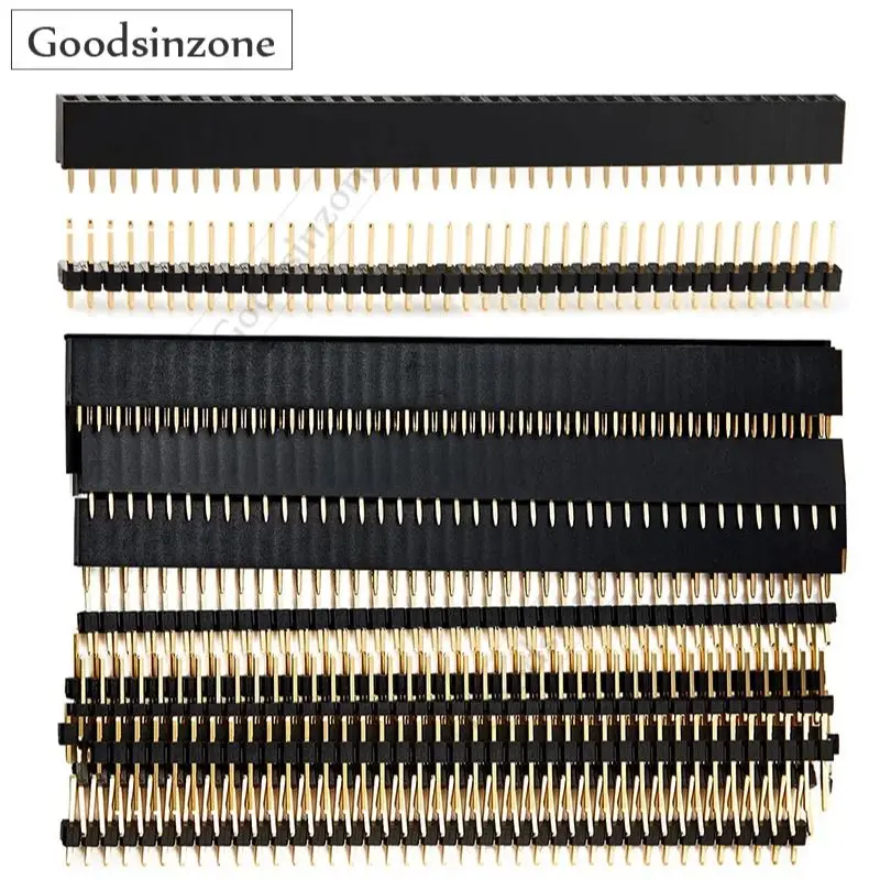 20pcs 40Pin 2.54mm 0.1 inch Header Strip for Arduino Gpio, 10pcs Female 10pcs Male Gold Plated Pitch for PCB Connector Machine