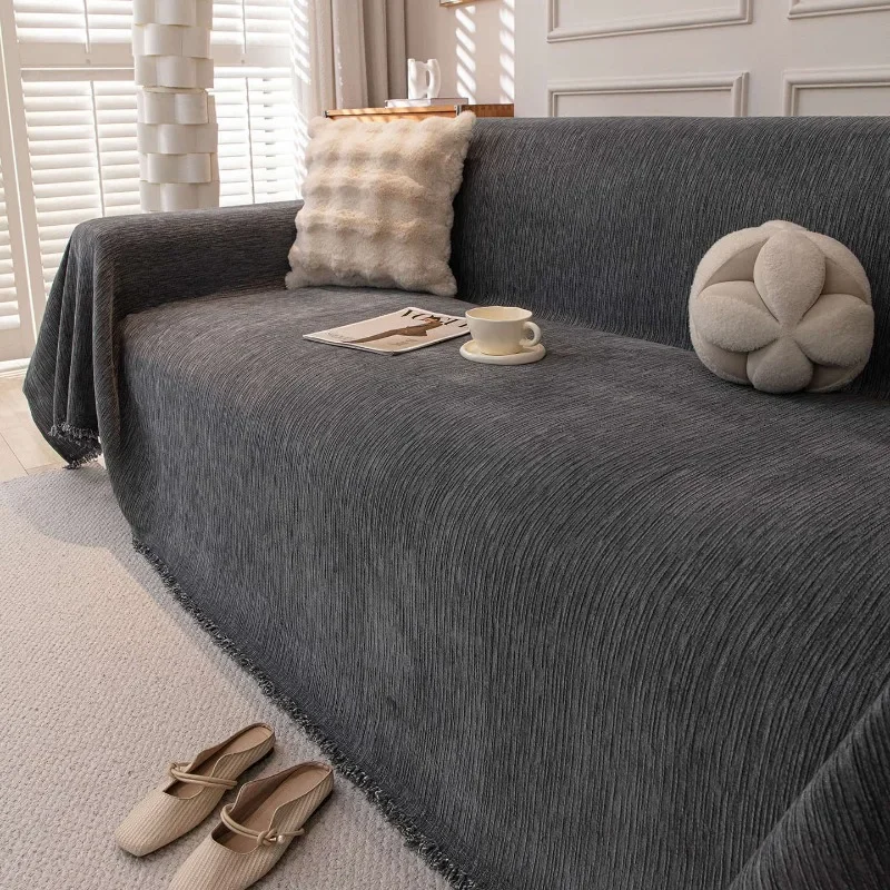 3D Dark Pattern Advanced Sense Solid Color Sofa Cover Blanket Non-slip and Anti-cat Scratch Universal Home Textile Products