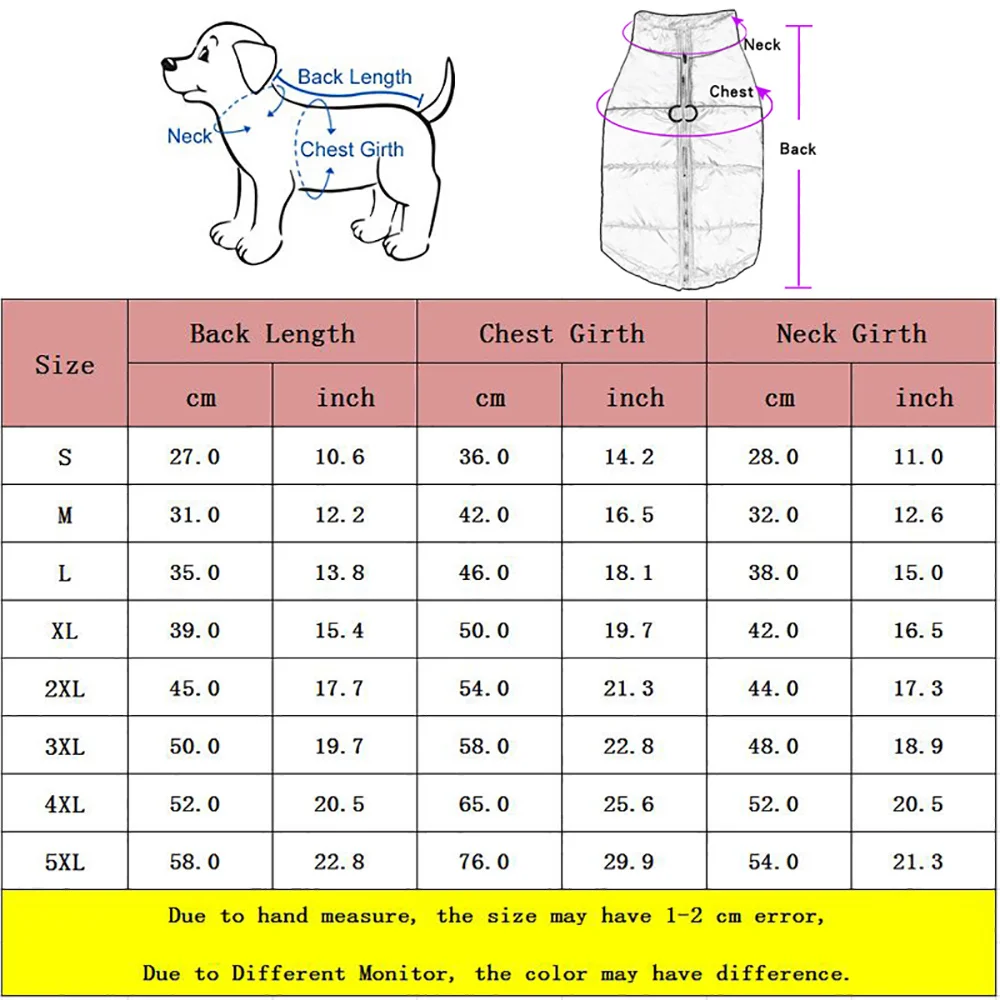 Waterproof Dog Clothes Pets Zipper Jacket Coat for Small Medium Large Dogs Winter Warm Pet Clothing for Dog Costume Vest Apparel