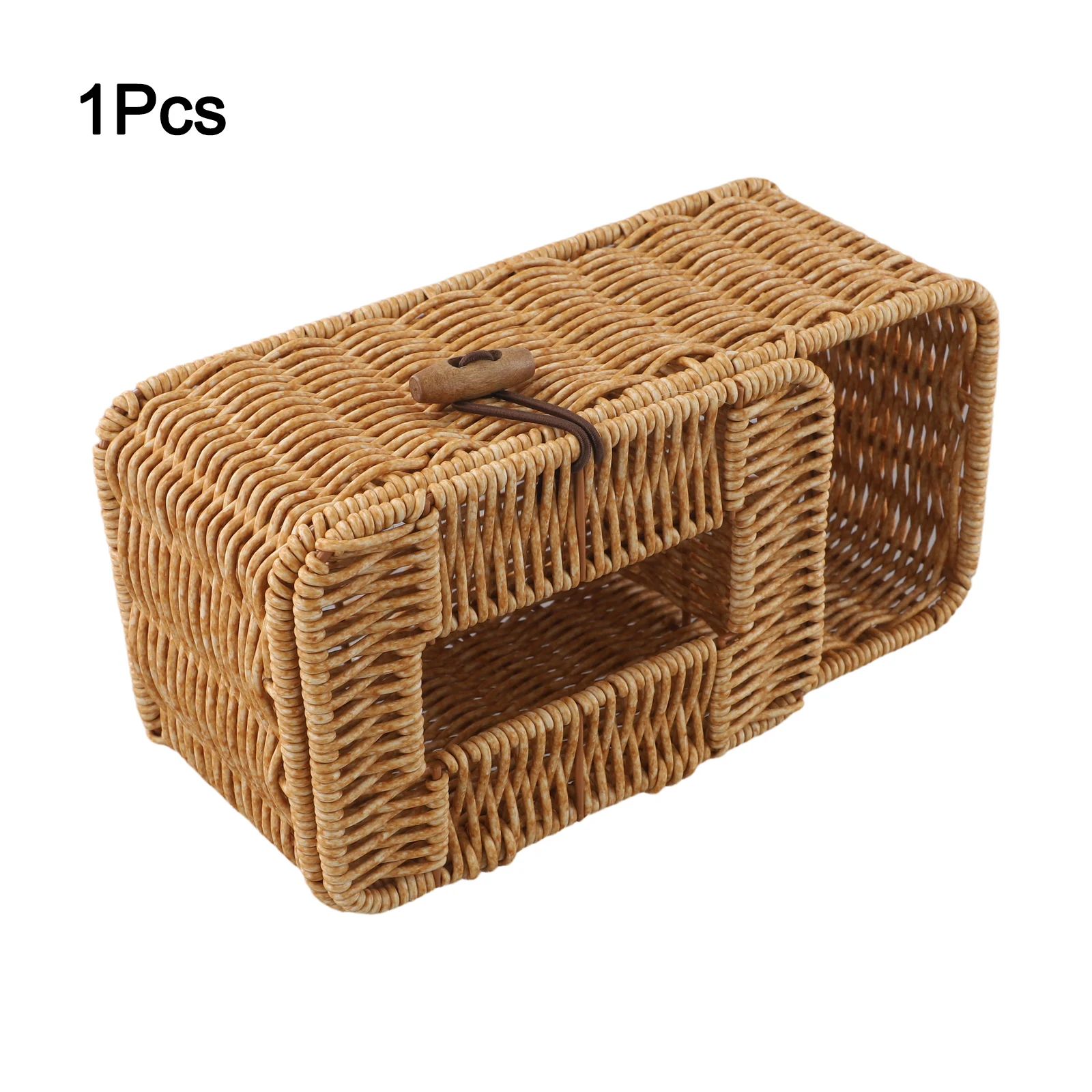 Home Decoration 25*13*9cm Imitation Rattan Box Handmade Paper Box Exquisite Workmanship Living Room Decor PP Material