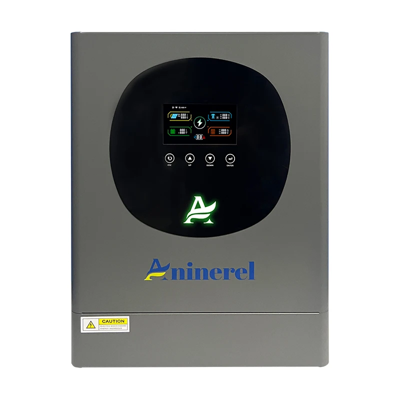 Aninerel 6.2kw 48V onduleur solaire hybride double sortie couleur écran LCD avec éclairage rvb MPPT 120A PV 500VDC PL ue en Stock
