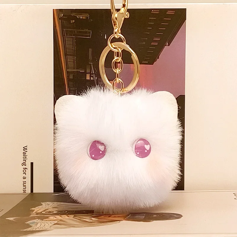 Kawaii Plush Cat Keychain Cartoon Doll Toy Pendant Keyring For Women Girls Bag Ornament Car Key Chain Children Gifts Accessories