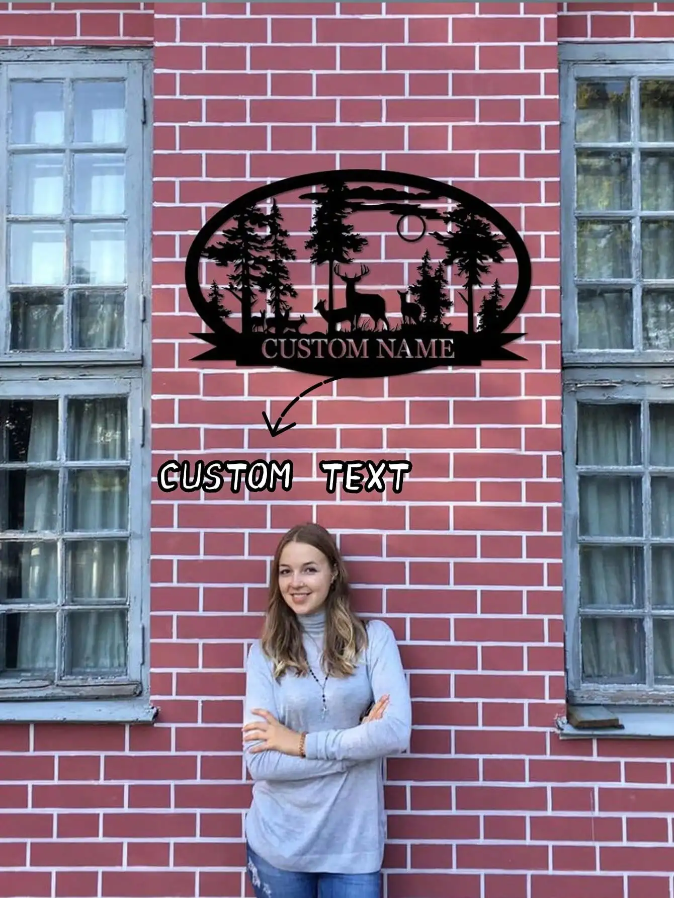 

Custom Metal Deer Shape Sign Outdoor Camping Gift