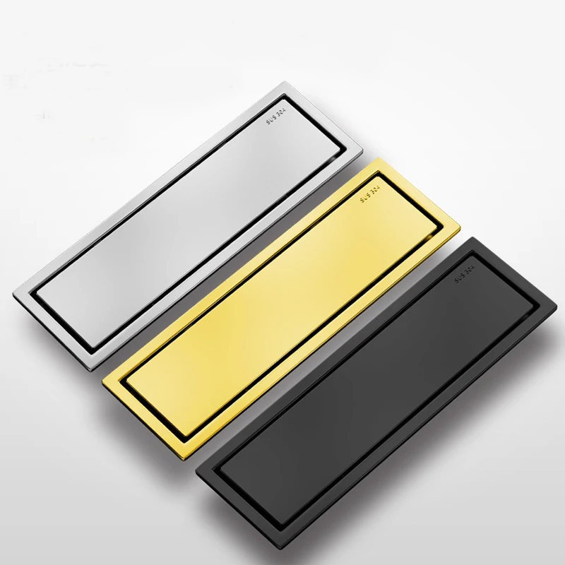 

Матовый матовый золотой 10 см * 30 см, плитка, невидимая встроенная сетка, душ для ванной комнаты, дезодорант с защитой от насекомых, слив для пола, квадратный слив для пола