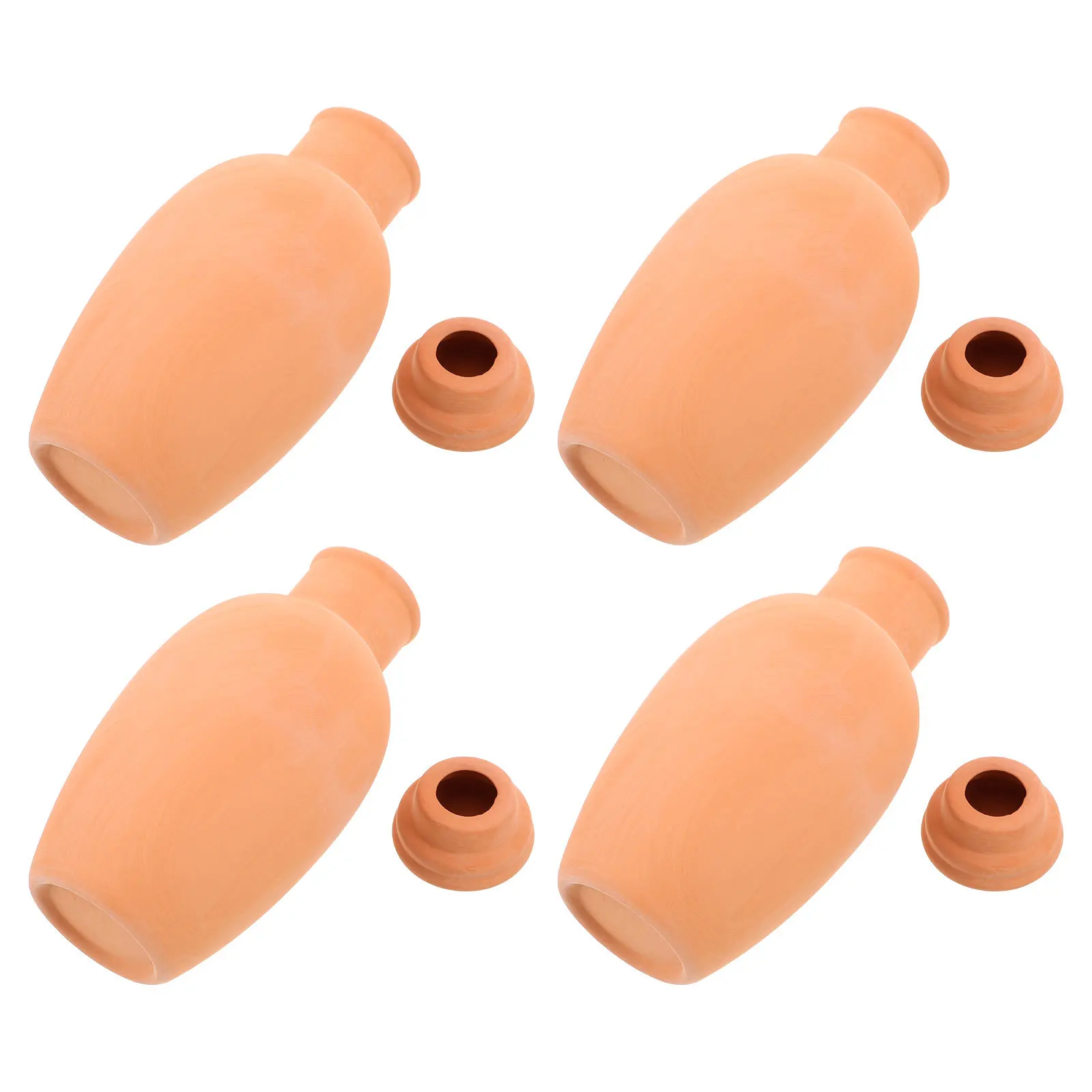

4Pcs Terracotta Watering Devices Elegant Appearance Versatile Usage Small Spaces Balconies Windowsills Offices Automatic