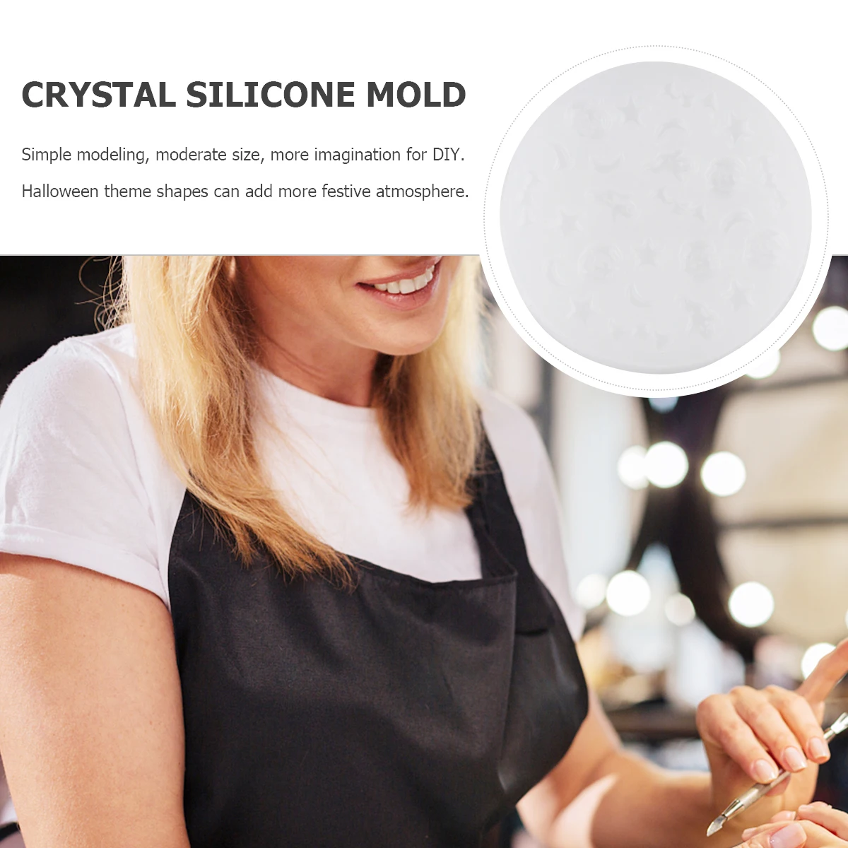 

Halloween Silicone Molds for Nail Art Crystal Clear Flexible DIY Epoxy Resin Gypsum Clay Crafts Easy Clean Safe
