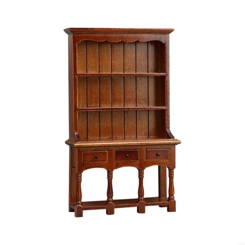 

76HF 1/12 Scale Dollhouses Miniature Furniture Storage Cabinet with Openable Drawers Craft Model Project Decorative Accessory