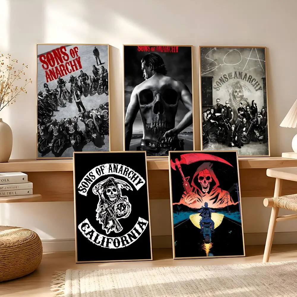 Band S-Son Of A-Anarchy Poster Wall Art Residue-Free poster for Birthdays Mural Home Decor Music Lover Gift