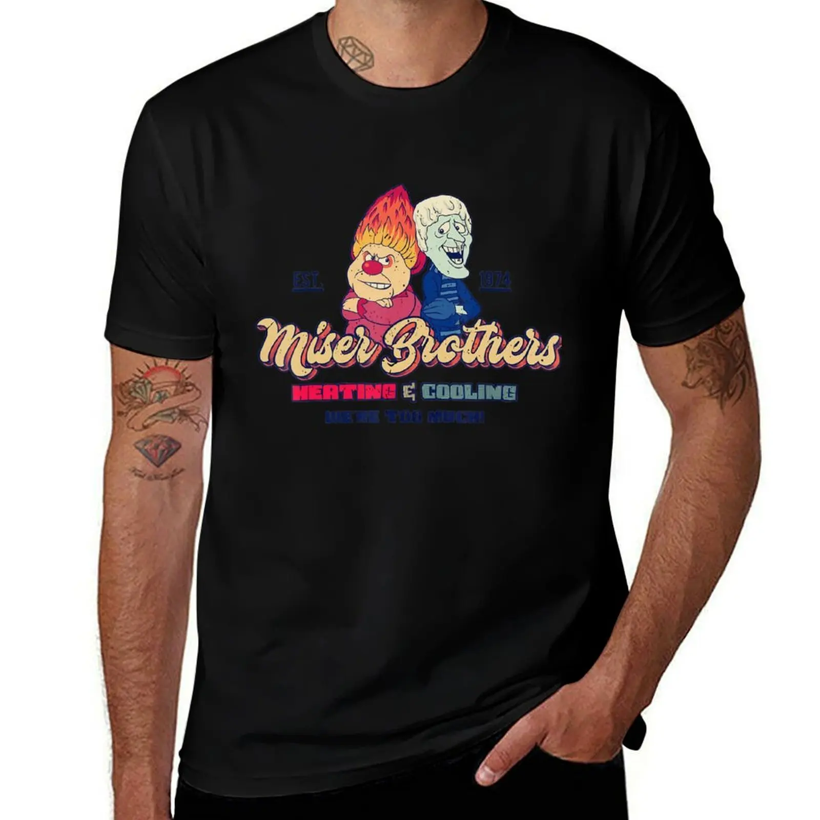 Miser brothers heating & cooling vintage retro T-Shirt Casual Trendy Streetwear Tee Shirt T-Shirt
