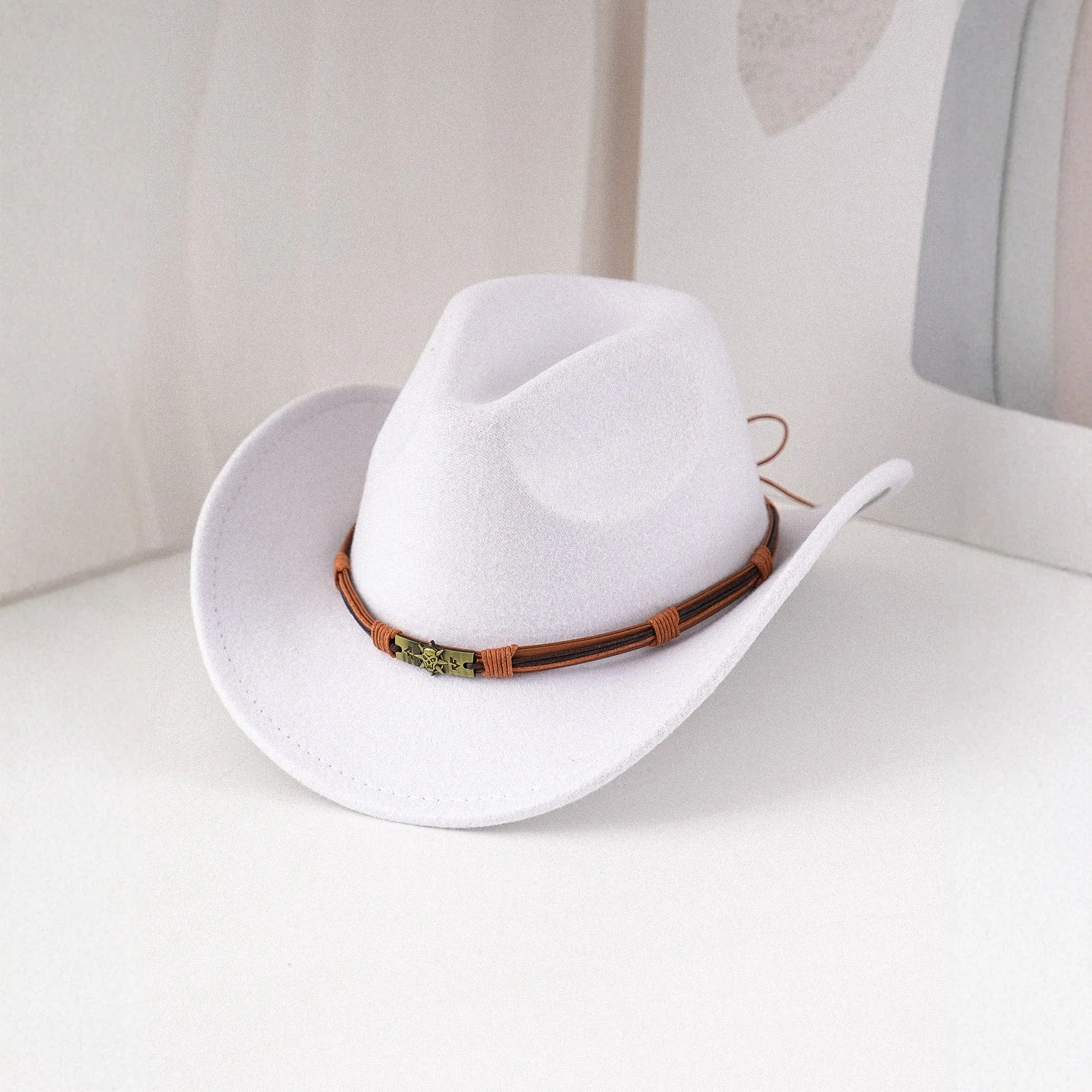 Retro Western Cowboy Hat Men's And Women's Jazz Cap Versatile Skeleton Shaped Hats With Accessories Top Caps
