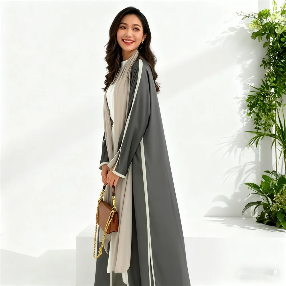 

Ид Скромная Абая Дубай Абая Мусульманские женские платья Кимоно Кардиган Турция Кафтан Kebaya Кафтан Марокаин Femme Robe Jalabiya Gown