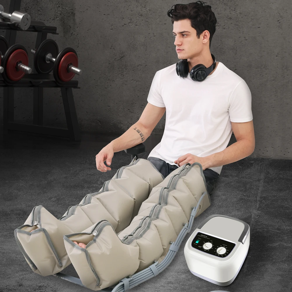 6-Chamber Exercise Recovery Air Compression Therapy System Leg Athlete Massager Boots for Body Applications Athlete Recovery