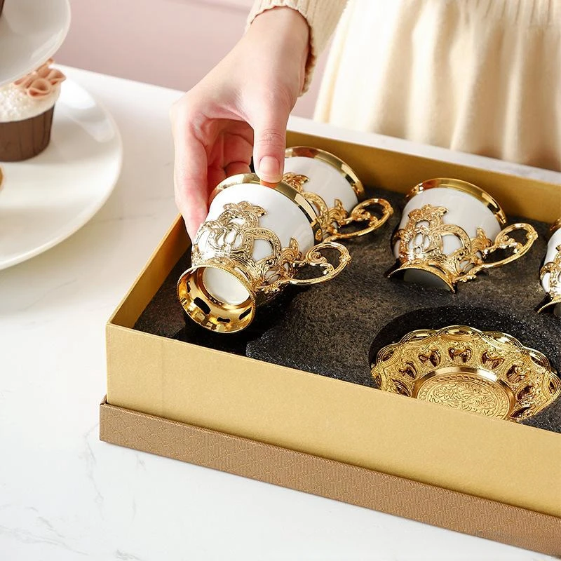 European Style Luxurious New Coffee Cup Tea Cup Saucer Ceramic Coffee Cup Saucer Coffee Set Tea Set