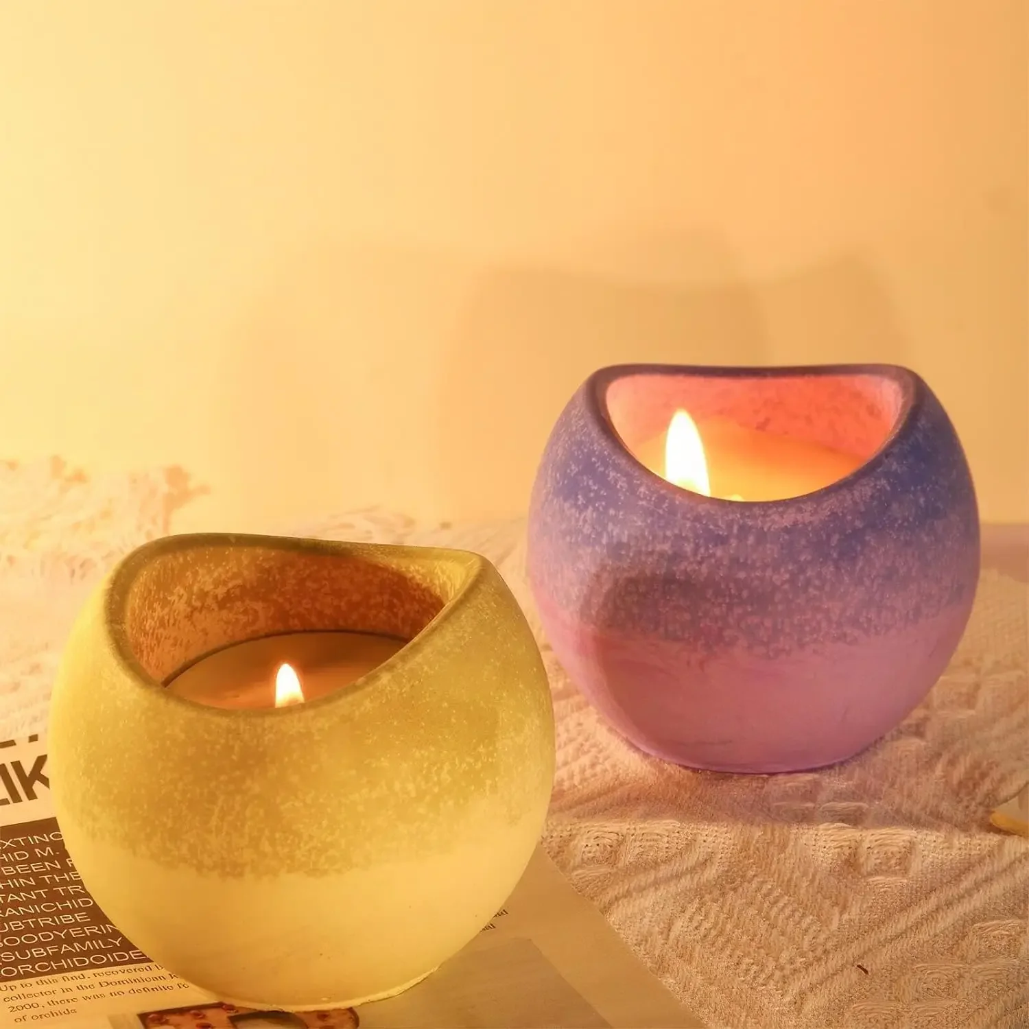 Formy do doniczek Silikonowe - Odlewane z żywicy Formy silikonowe do doniczek - Pudełko do przechowywania Świeca Forma do słoików, DIY Crafts Arc Candle Mo