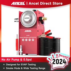 ANCEL S100 Detector de vazamento de fumaça para carros Ferramenta de diagnóstico de vazamento de vácuo EVAP DC12V Localizador de vazamento de tubo de combustível Detector de fumaça de vazamento automático