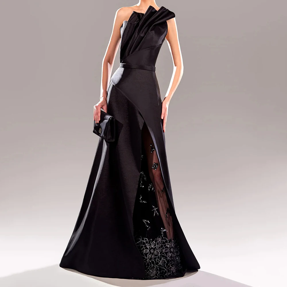 인어공주 스타일 여성 이브닝 드레스, 바닥까지 오는 스파게티 스트랩 민소매 프롬 가운, 패션 플라워 스팽글 맞춤 드레스
