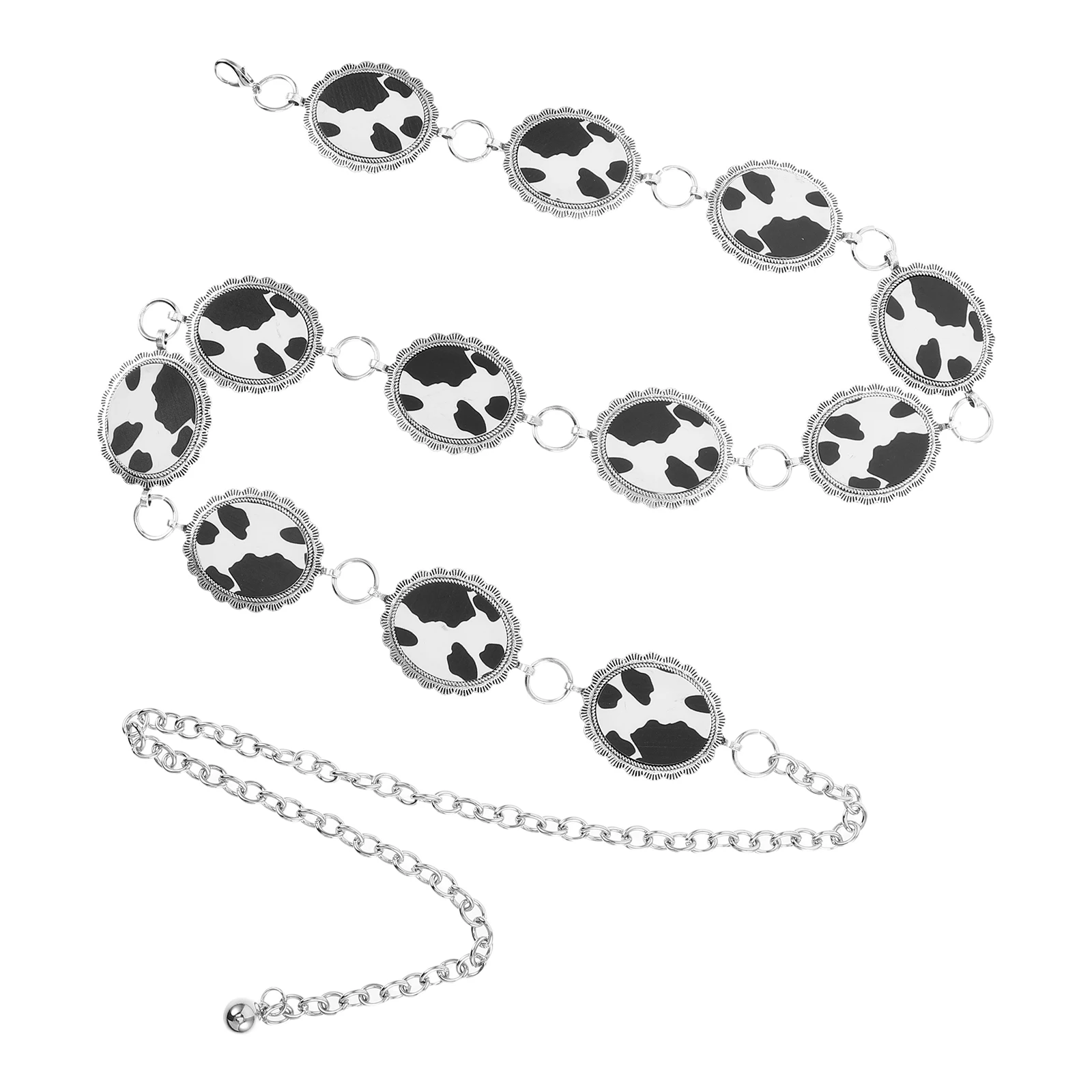 

Retro Waist Chain Cow Print Belt Belts for Women Dress Belly Body Cowgirl Jewelry Boho Chains