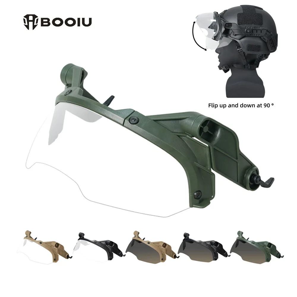 

BOOIU Adjustable Upper Lower Angle Goggles OP With Hook Goggles Removable Fast Mich Helmet Equipped With Anti-Fog Goggles
