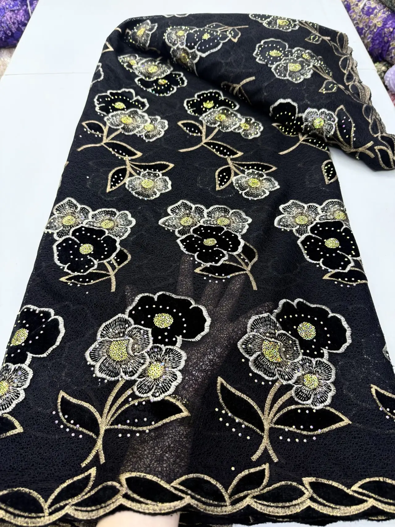 Africa Nigerian Beaded French Mesh Lace With Sequins High Quality 2025 Embroidery Lace Sequins Lace For Wedding Dresses Women