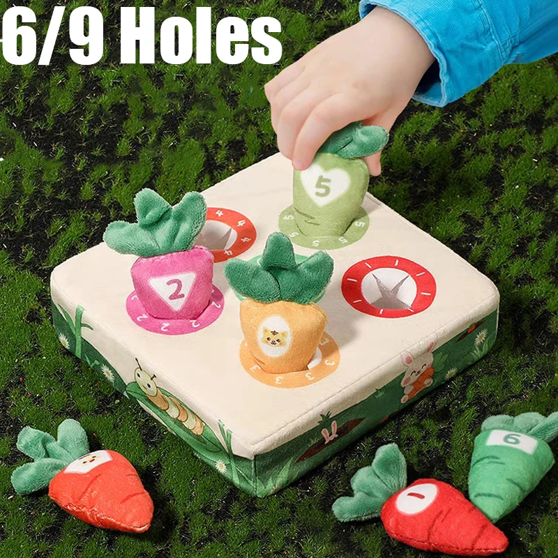 

6/9 Holes Colorful Pull Carrot Toys Set Baby Children Developing Games Boys Girls Craft Early Educational Learning Sensory Toys