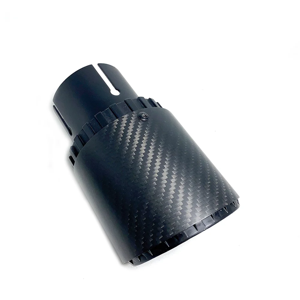 Exhaust Pipe Muffler Tail Throat Aluminum Alloy With Carbon Fiber Black 89/101MM General Purpose Car Modification