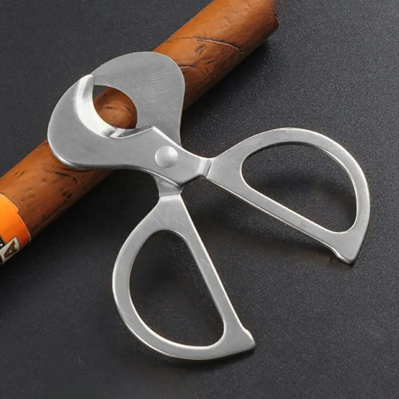 Portable Cigars Scissors Hand-held Cigars Scissors Stainless Steel Guillotine Double Cut Blade Cigars Accessories For Cigars