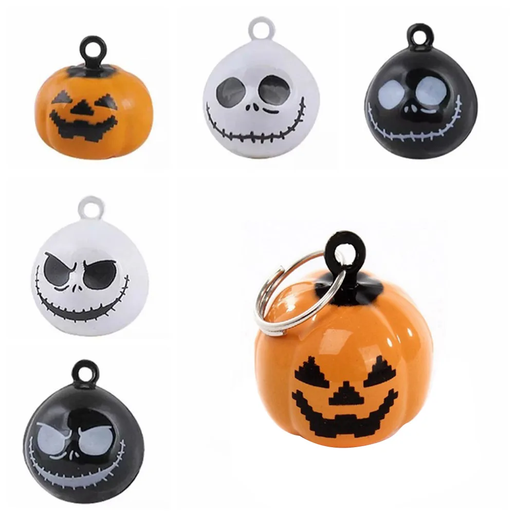 

10pcs Pumpkin Shaped Copper Bells for Pets Halloween Jingle Small Ornament Craft Charm Pet Accessories Cartoon Style Dog Cat